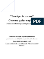 Concursul Național " Protegez La Nature " 2015-2016