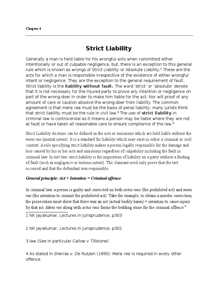 Strict Liability | PDF | Strict Liability | Mens Rea
