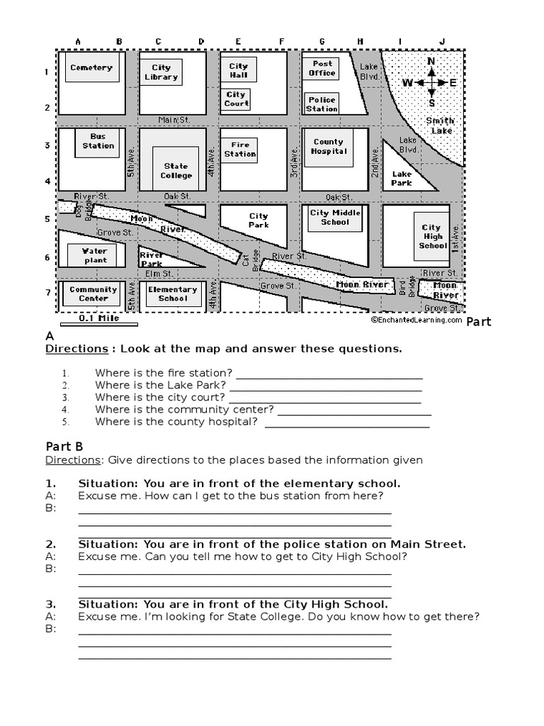 Giving Directions Worksheet | PDF