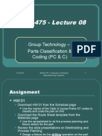 IENG 475 - Lecture 08: Group Technology - Parts Classification & Coding (PC & C)