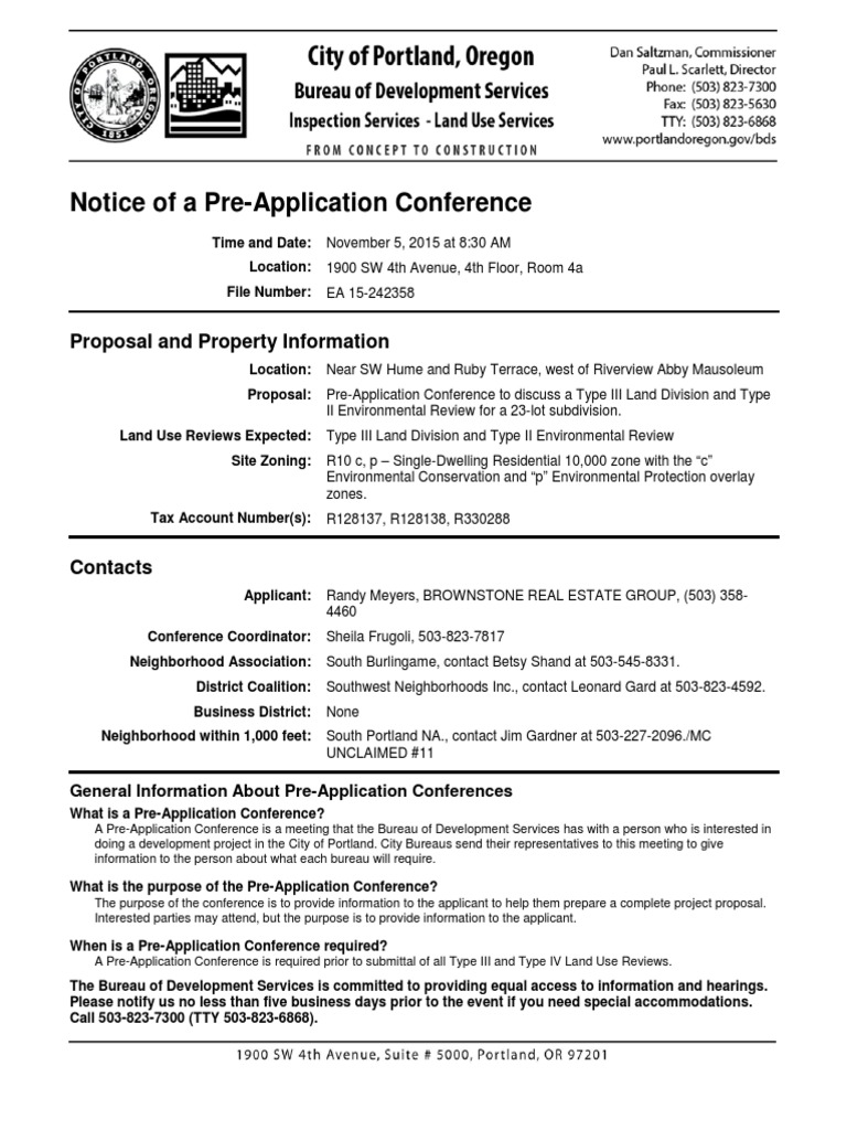 Land Development Pre-Application Notice | PDF | Business