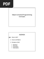 Object-Oriented Programming Concepts: 1. What Is OOP? 2. Classes and Objects 3. Principles of OOP