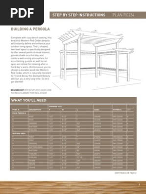 WRCLA PlanRC234 Pergola