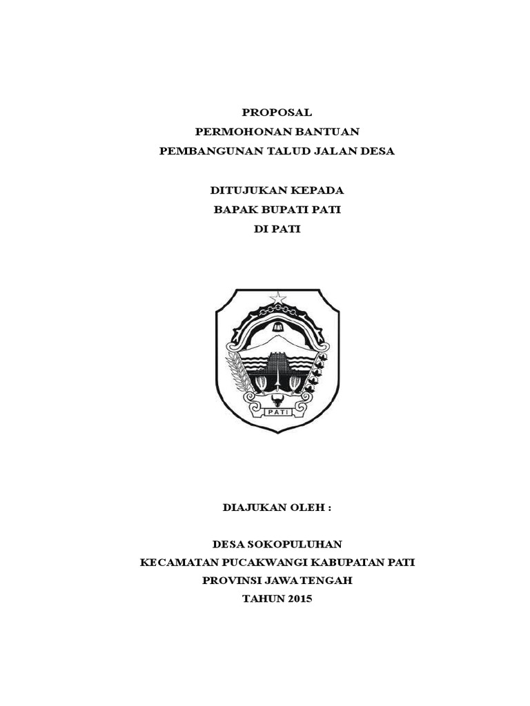 Proposal Permohonan Bantuan Pembangunan Talud Jalan Desa