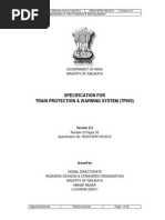 Specification For Train Protection & Warning System (TPWS) : Government of India Ministry of Railways