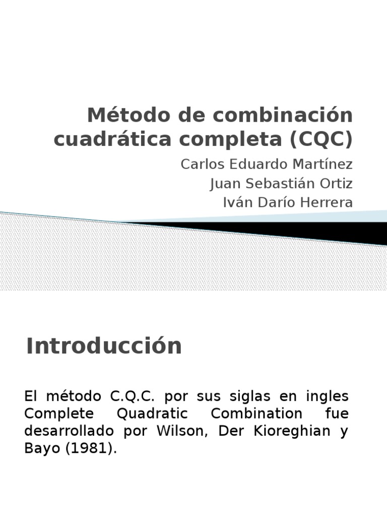 Metodo CQC | PDF | Ecuaciones | Elasticidad (Física)