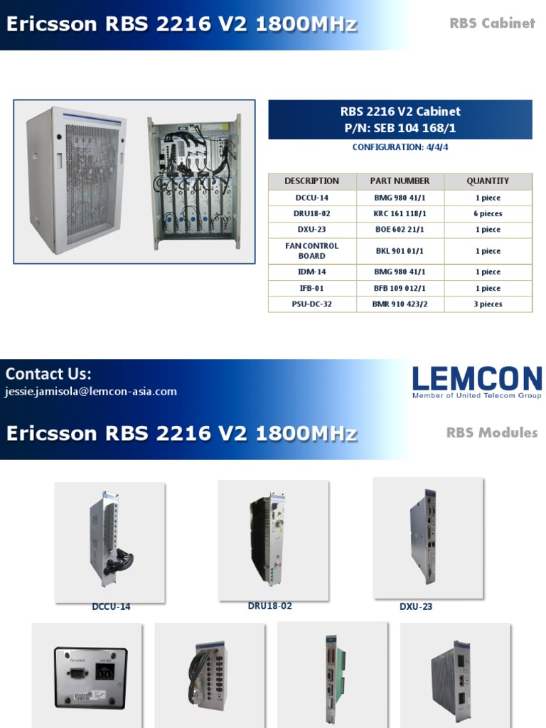 Ericsson Rbs 2216 v2 1800mhz | PDF