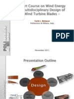 Short Course On Wind Energy - Multidisciplinary Design of Wind Turbine Blades