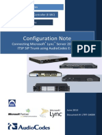 LTRT-54004 Mediant E-SBC SIP Trunking for Microsoft Lync 2013 Configuration Note