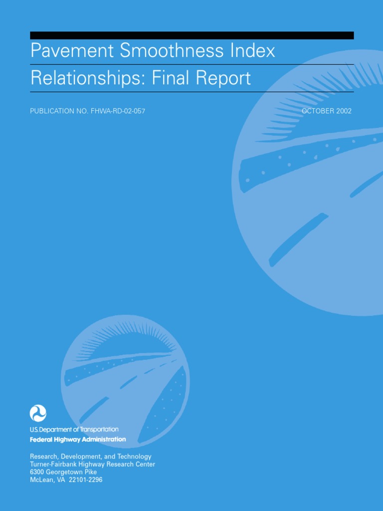 Pavement Smoothness Index Relationships: Final Report: Publication No ...