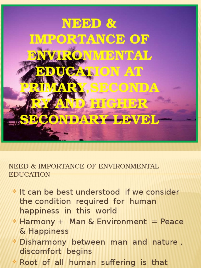 Importance of Environmental Education | PDF