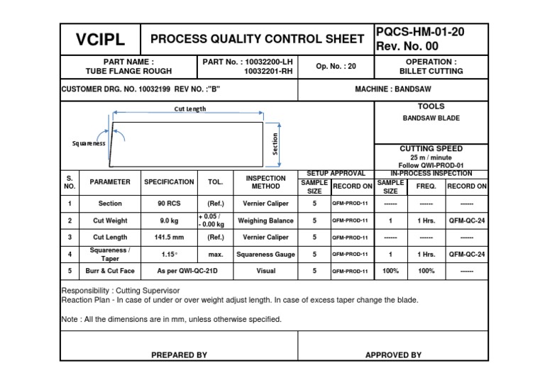 PQCS Tube Flange Rough - Cutting | PDF