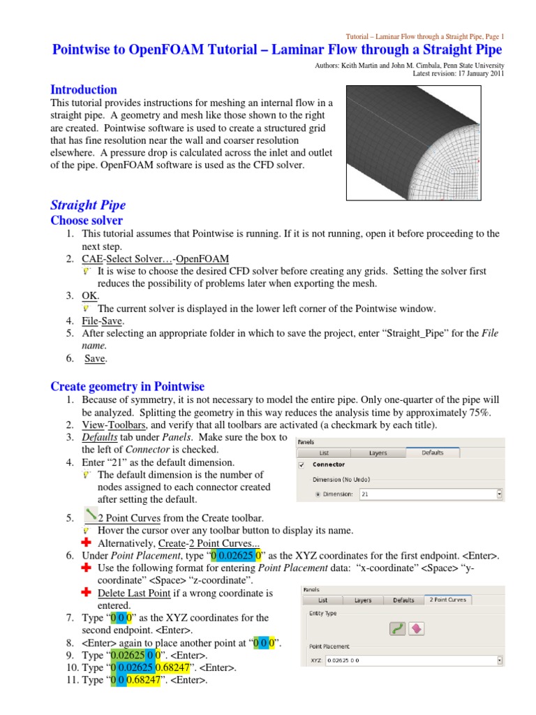 OpenFOAM Pipe Flow Tutorial | PDF | Directory (Computing) | Operating ...