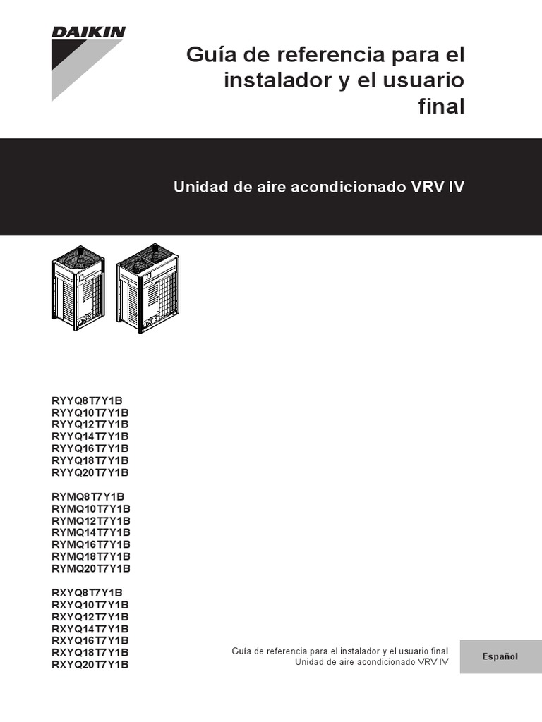 Manual Daikin VRV IV Caldera Batería (electricidad)