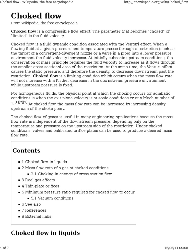 Choked Flow explanation Gas Technologies Soft Matter