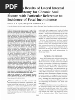 Long-Term Results of Lateral Internal Sphincterotomy For Chronic Anal Fissure With Particular Reference To Incidence of Fecal Incontinence