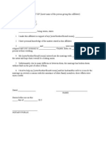 Sample Affidavit Relative