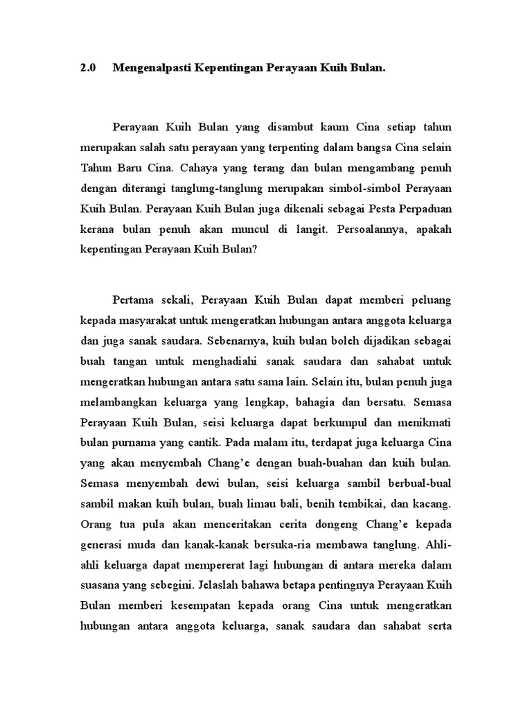 Mengenalpasti Kepentingan Perayaan Kuih Bulan