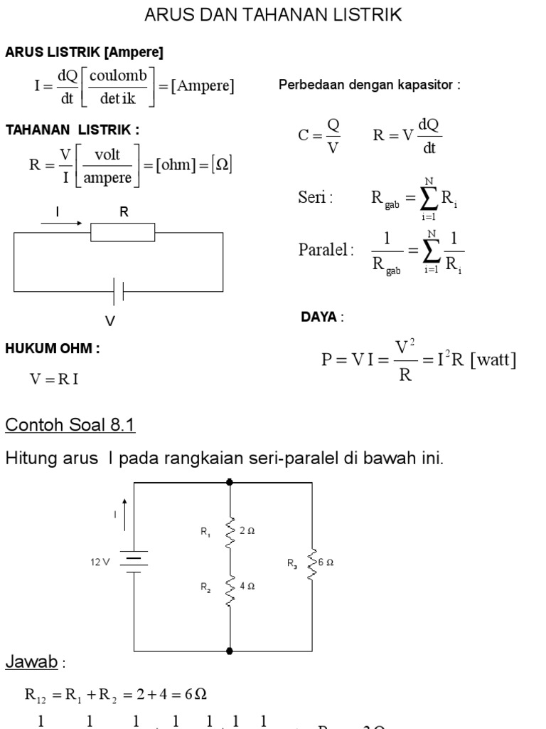 Contoh Soal Arus dan Tahanan Listrik | PDF