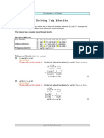 Deriving Trig No Metric Identities