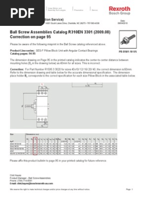 Rexroth Ball Screw | PDF | Screw | Bearing (Mechanical)