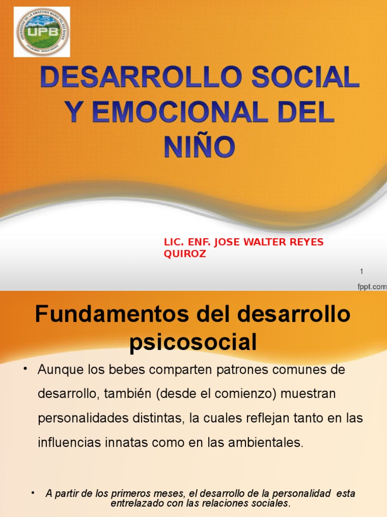 Desarrollo Emocional y Social Del Niño | PDF | Teoría de apego | Las ...
