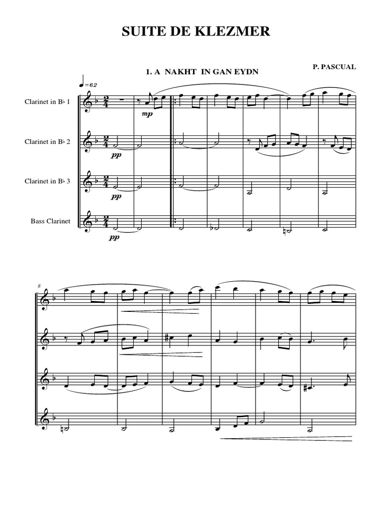 Suite de Klezmer Quartet PDF
