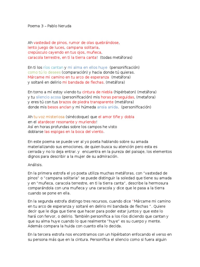 Poema 3 Pablo Neruda Metafora poema 3 pablo neruda metafora