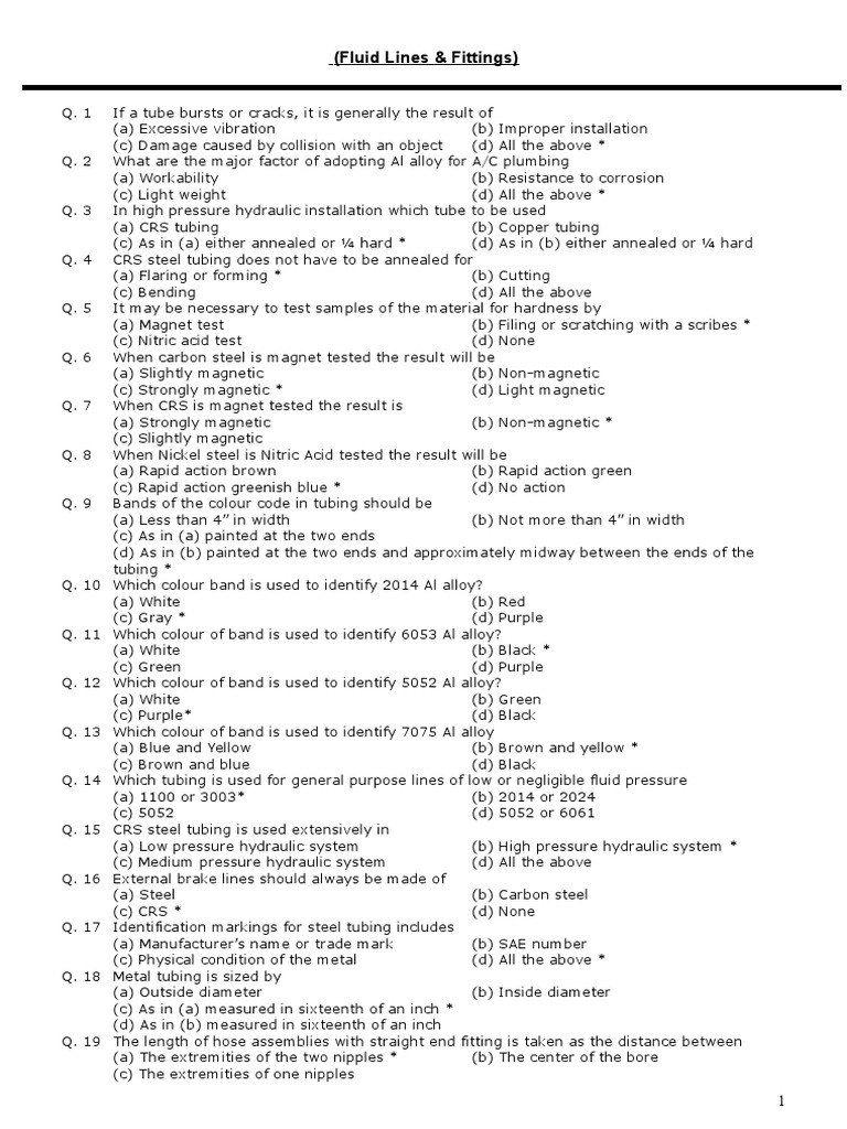 Fluid Lines & Fittings PDF Carbon Stainless Steel
