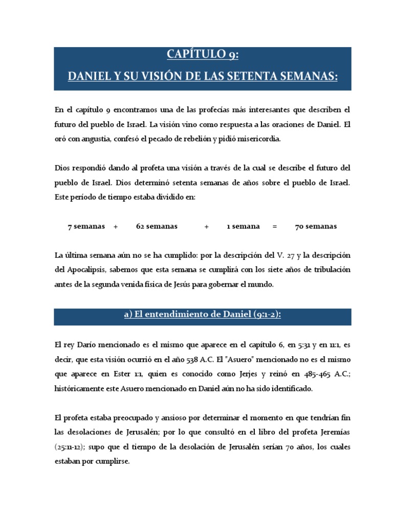 Explicación Capítulo 9 | PDF | Daniel (figura bíblica) | antecristo