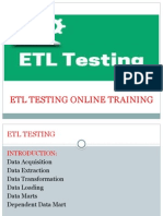 THE BEST ETL Testing Online Training IN INDIA