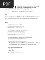 BSC (Hons) in Engineering (Eee/Cse/Epe) Ec 247 Computing For Engineers Laboratory 2 - Introduction To Image Analysis