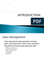Introduction To Sales Management