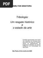 Tribologia: Um Resgate Histórico e o Estado Da Arte