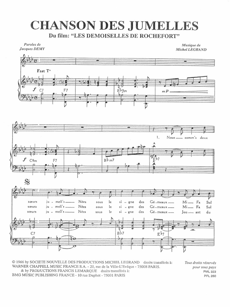 Les Demoiselles De Rochefort Chanson Des Jumelles Michel Legrand - Les Demoiselles de Rochefort - Chanson Des Jumelles