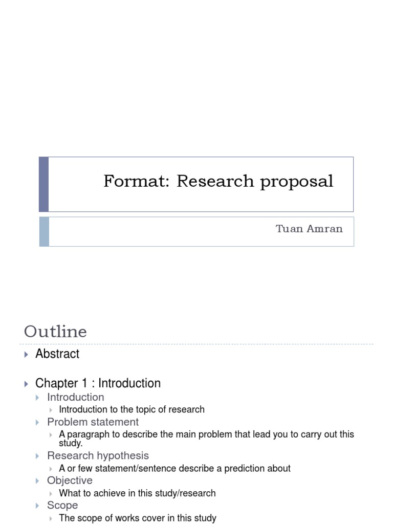 research proposal format utm