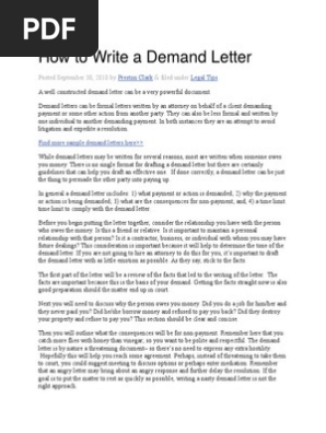 How to Write a Demand Letter