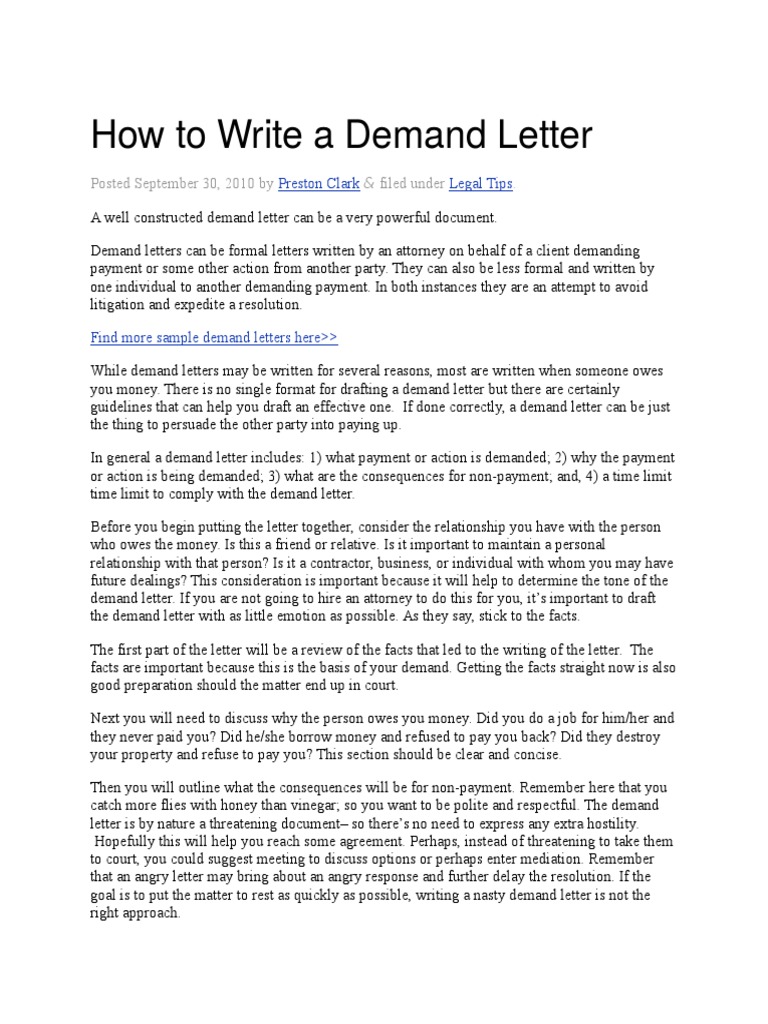 letter template prejudice without Letter How to  Lease a Eviction Demand Write
