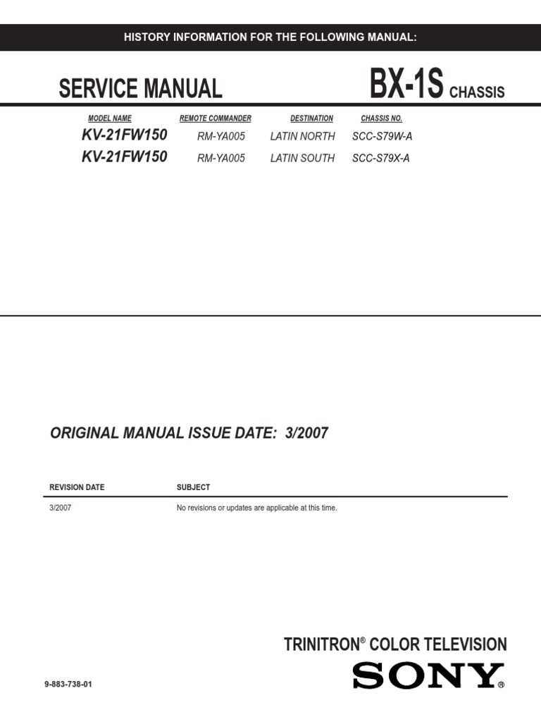 ... Array - sony kv 21fw150 chasis bx1s rh es scribd ...