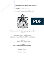 Tesis para Optar El Título De: Licenciado en Administración de Empresas