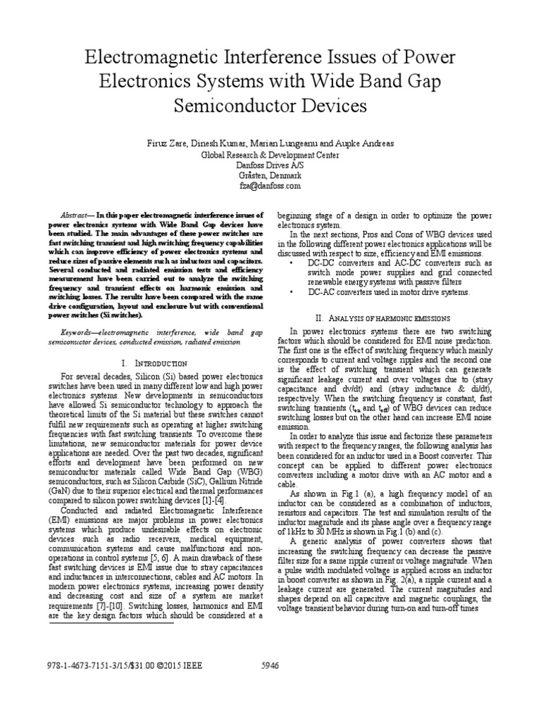 Interference Issues of Power Electronics Systems With
