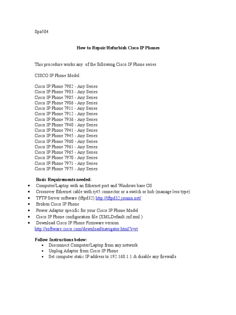 Spa 504 G 1 Download Free PDF Ip Address Cisco Systems