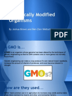 Genetically Modified Organisms: by Joshua Brown and Ben-Zion Weltsch