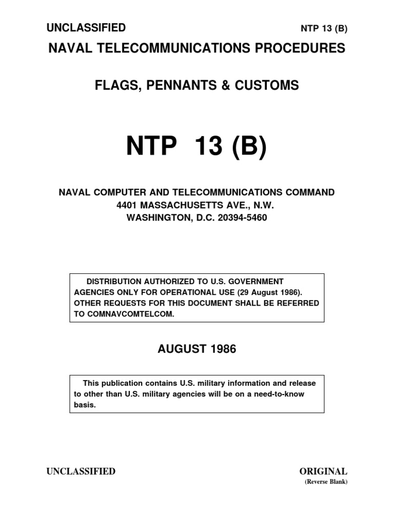 NTP 13B Flags, Pennants and Customs PDF Flag The Star Spangled Banner
