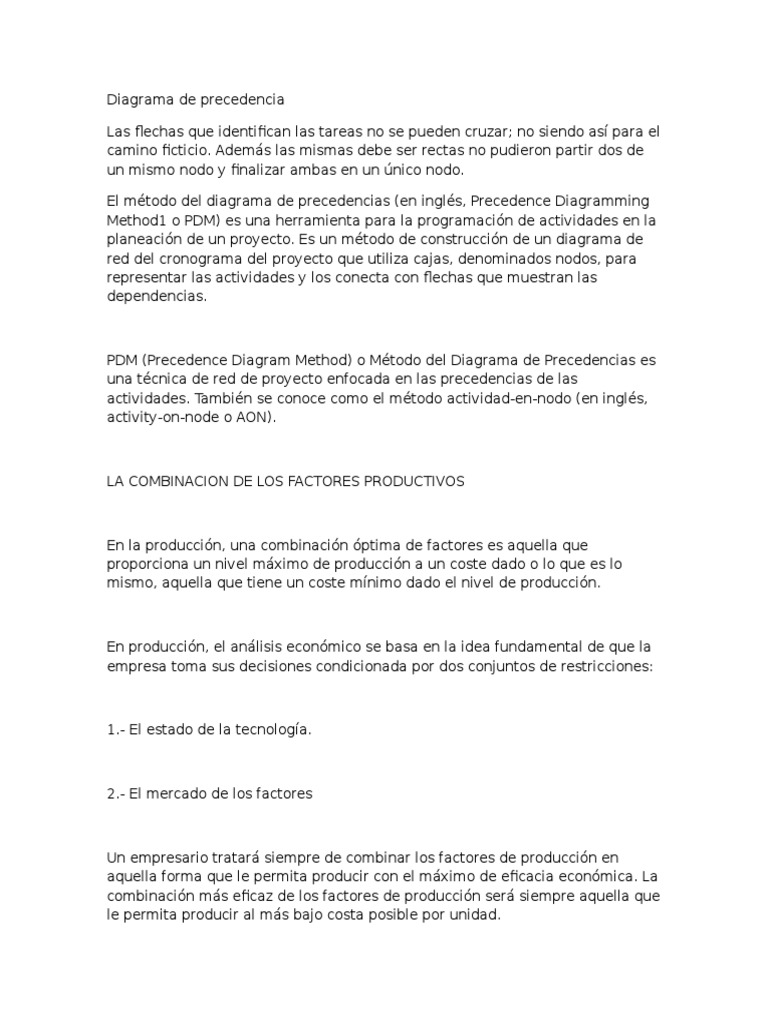 Diagrama de Precedencia | PDF | Elasticidad (economía) | Bienes