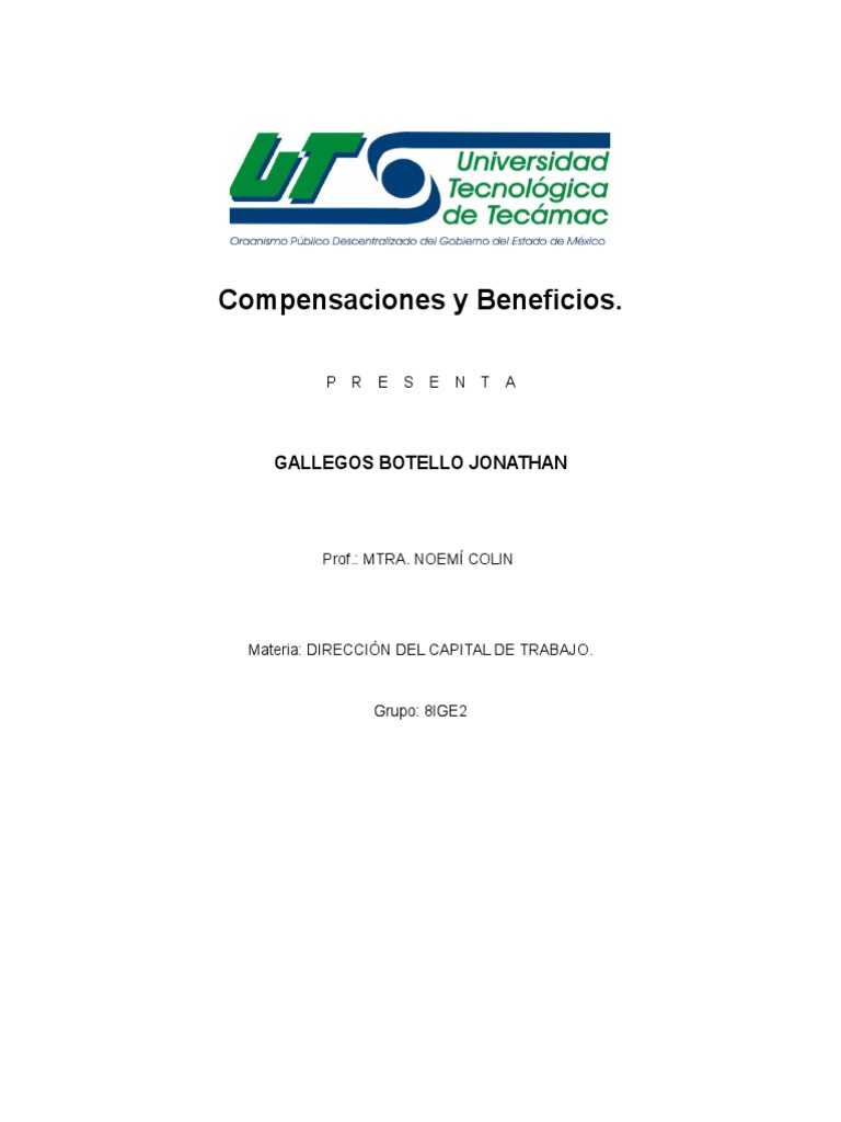 Compensaciones y Beneficios | PDF | Salario | Derecho laboral