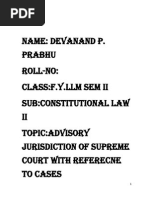 Advisory Jurisdiction of Supreme Court