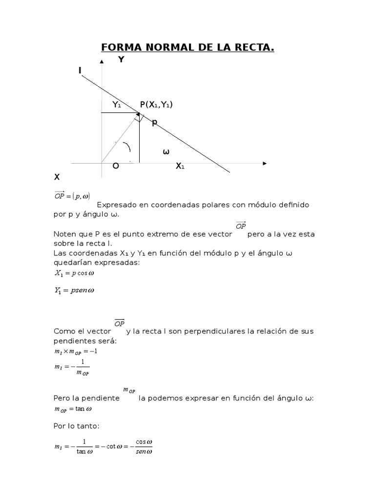 Forma Normal de la Recta | PDF | Línea (geometría) | Trigonometría