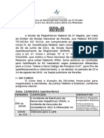 EDITAL Curso Sobre o Novo CPC