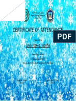 Certificate of Attendance.. Lykarose